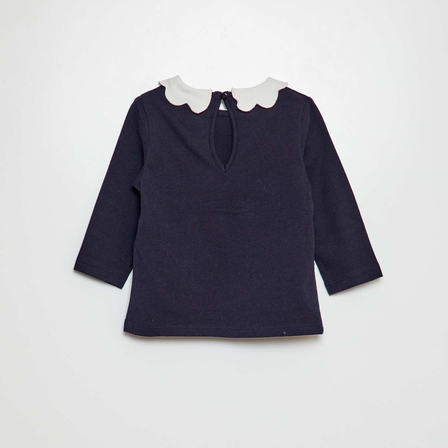 T-shirt avec collerette BLEU