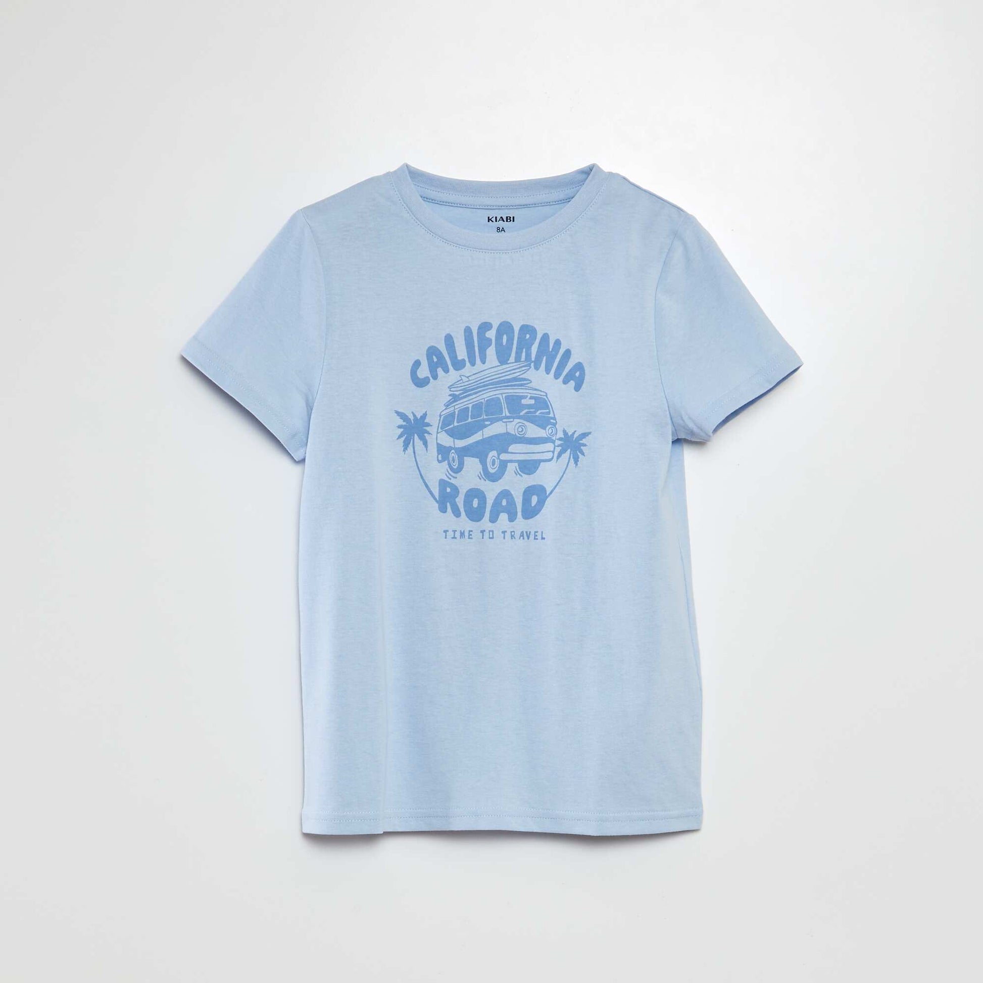 T-shirt manches courtes avec imprimé BLEU