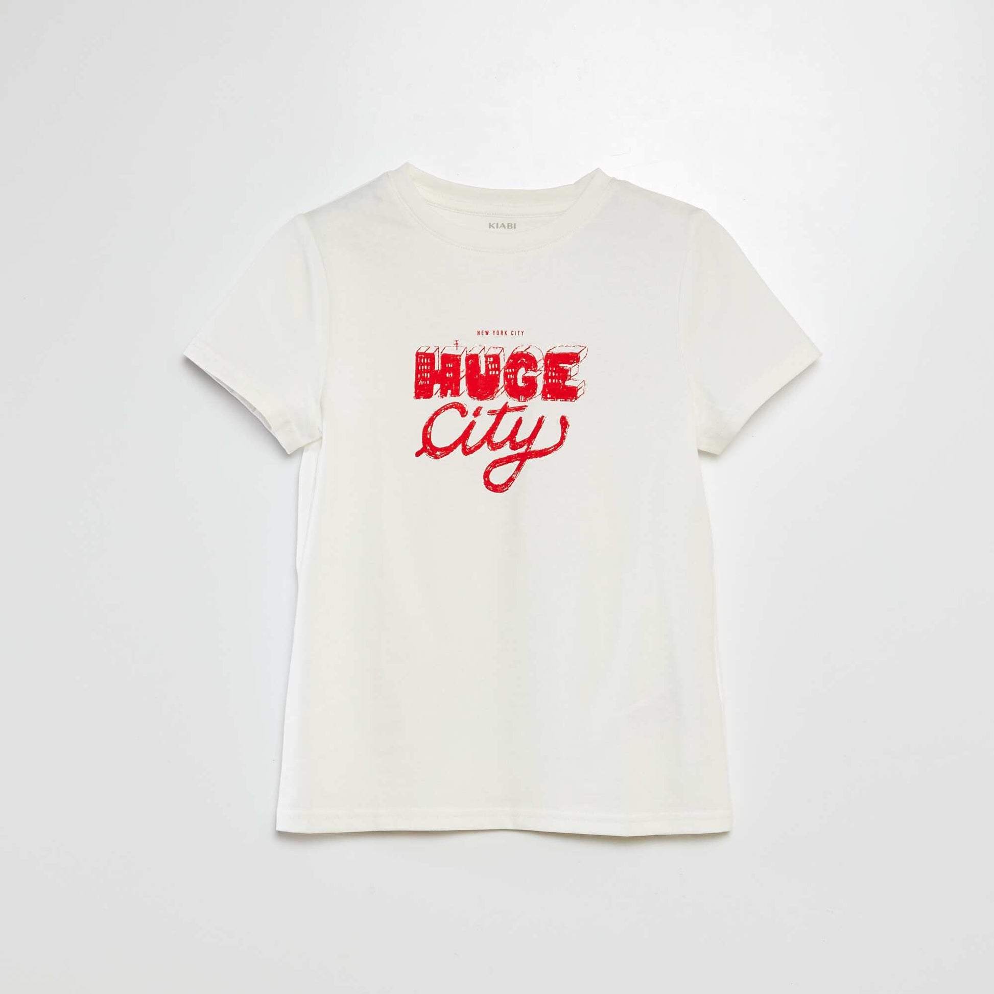 T-shirt manches courtes avec imprimé BLANC