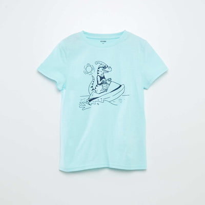 T-shirt manches courtes avec imprimé BLEU