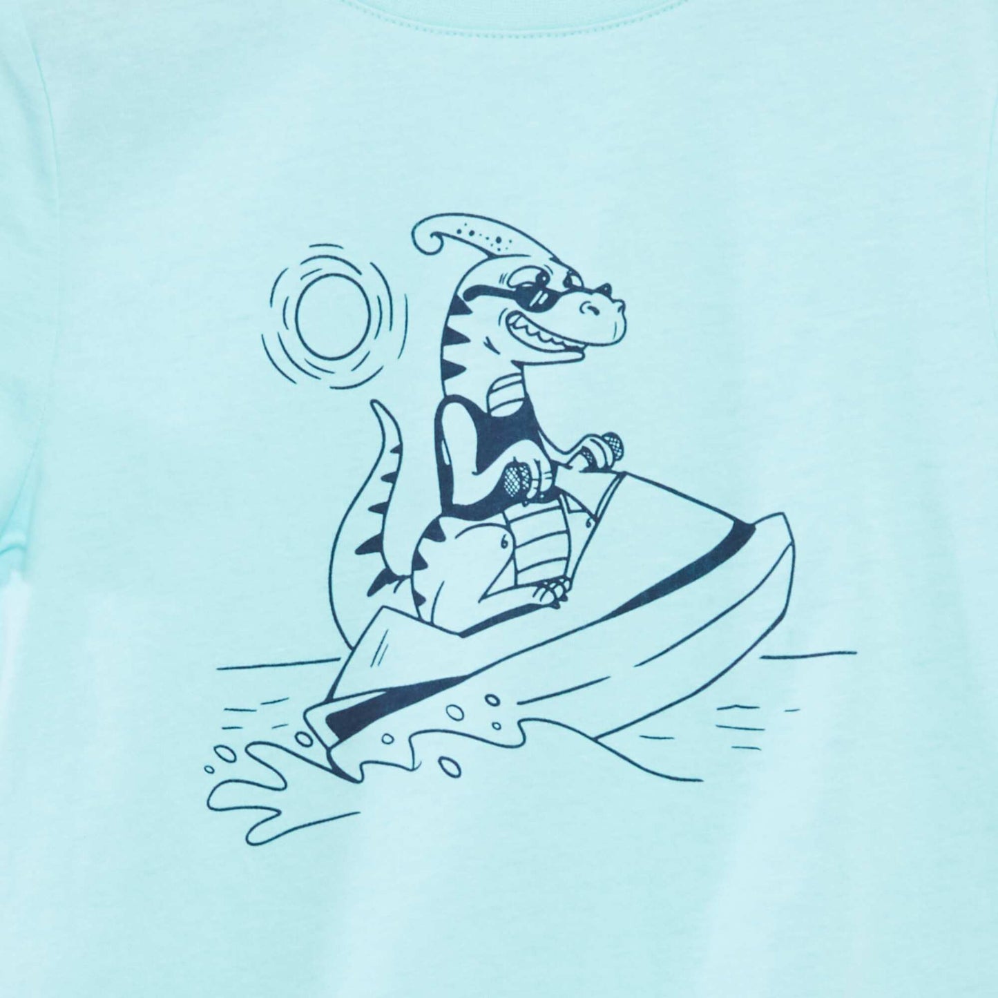 T-shirt manches courtes avec imprimé BLEU