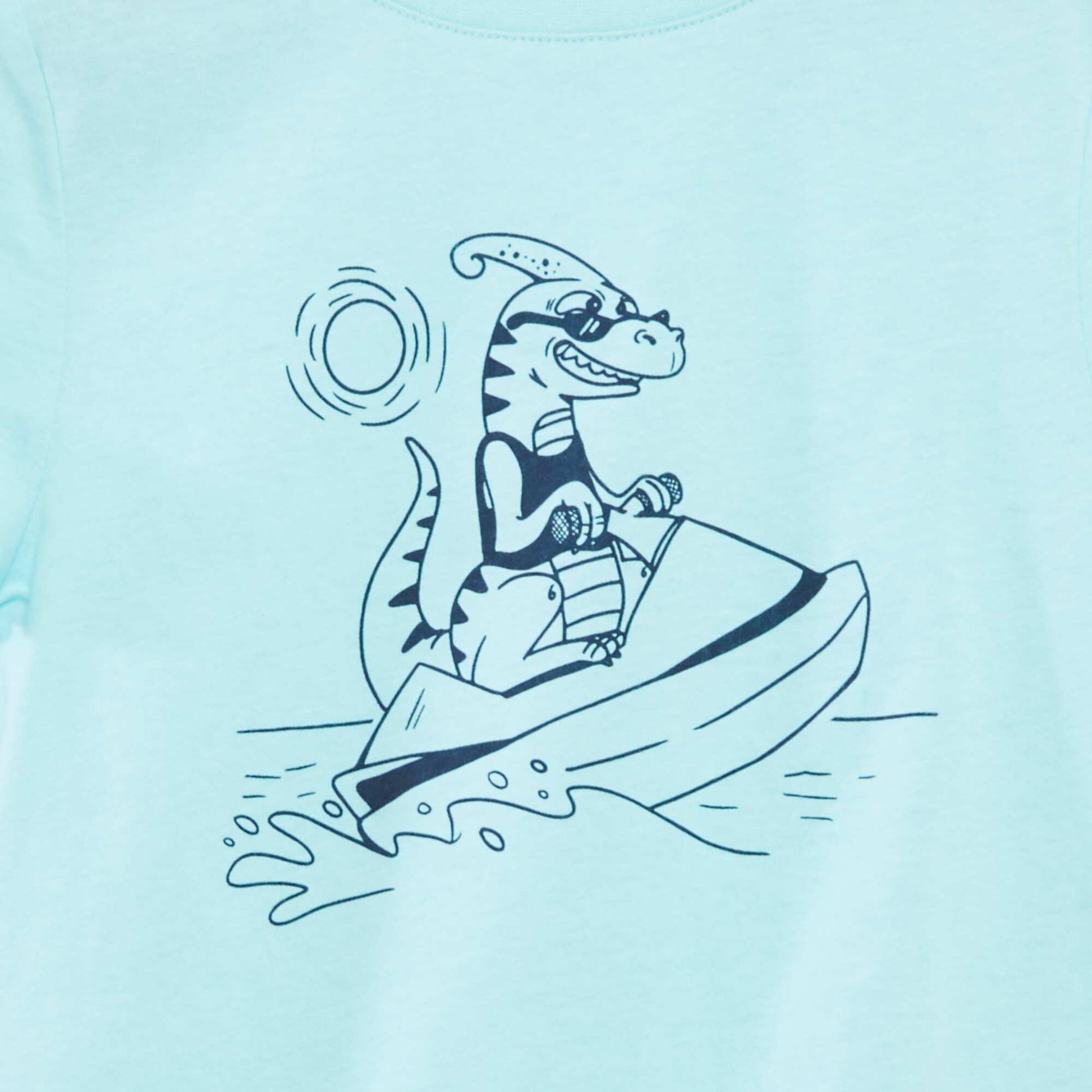 T-shirt manches courtes avec imprimé BLEU
