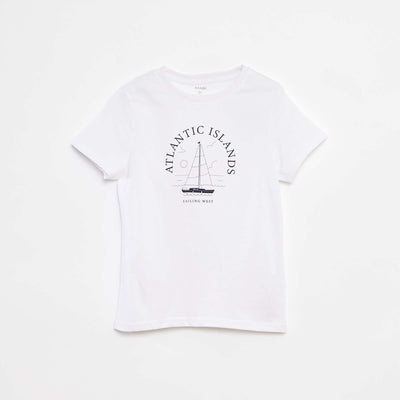 T-shirt manches courtes avec imprimé BLANC