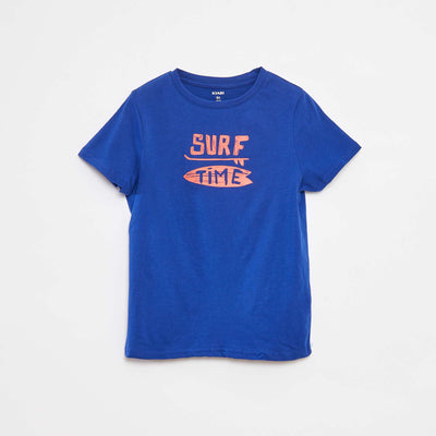T-shirt manches courtes avec imprimé BLEU