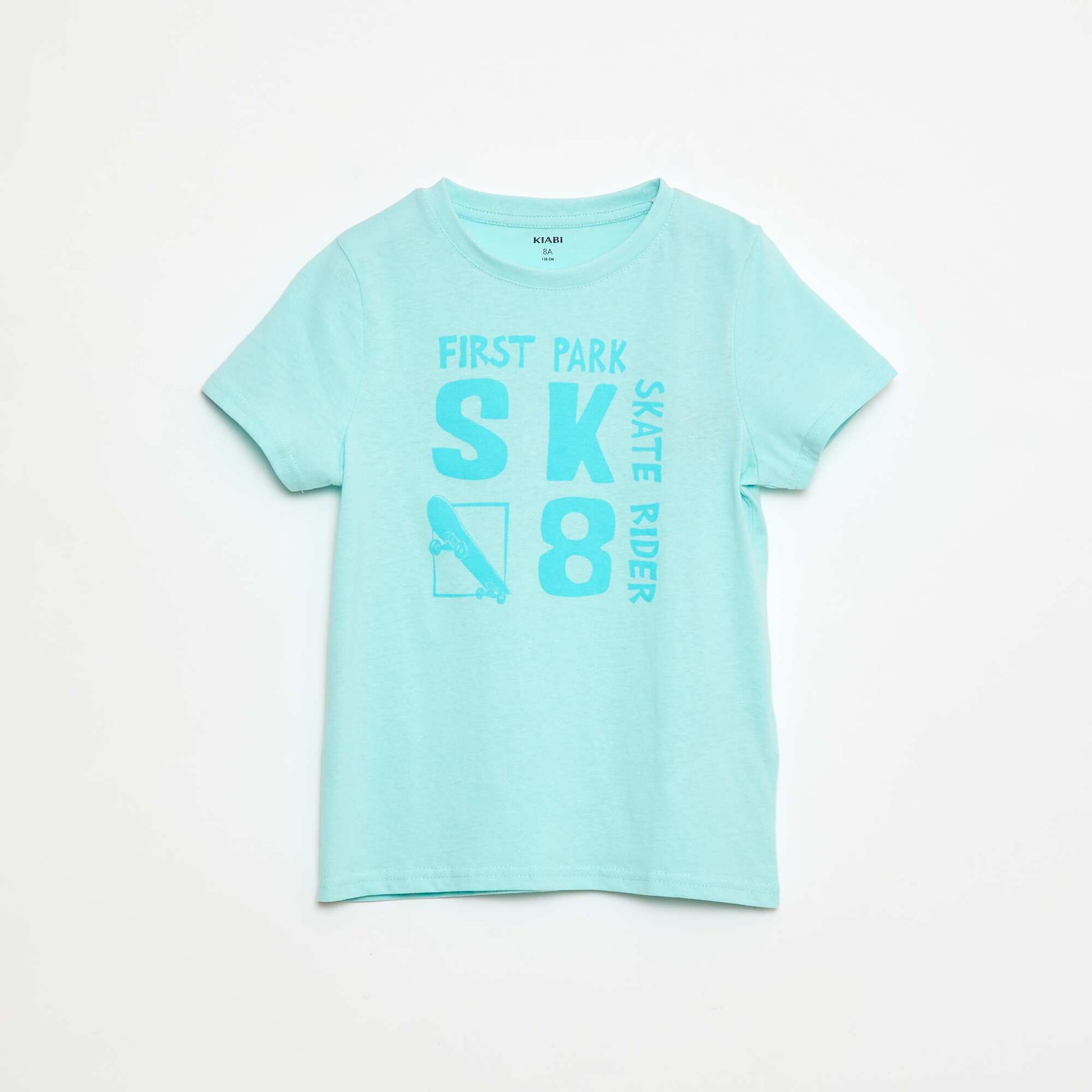T-shirt manches courtes avec imprimé BLEU