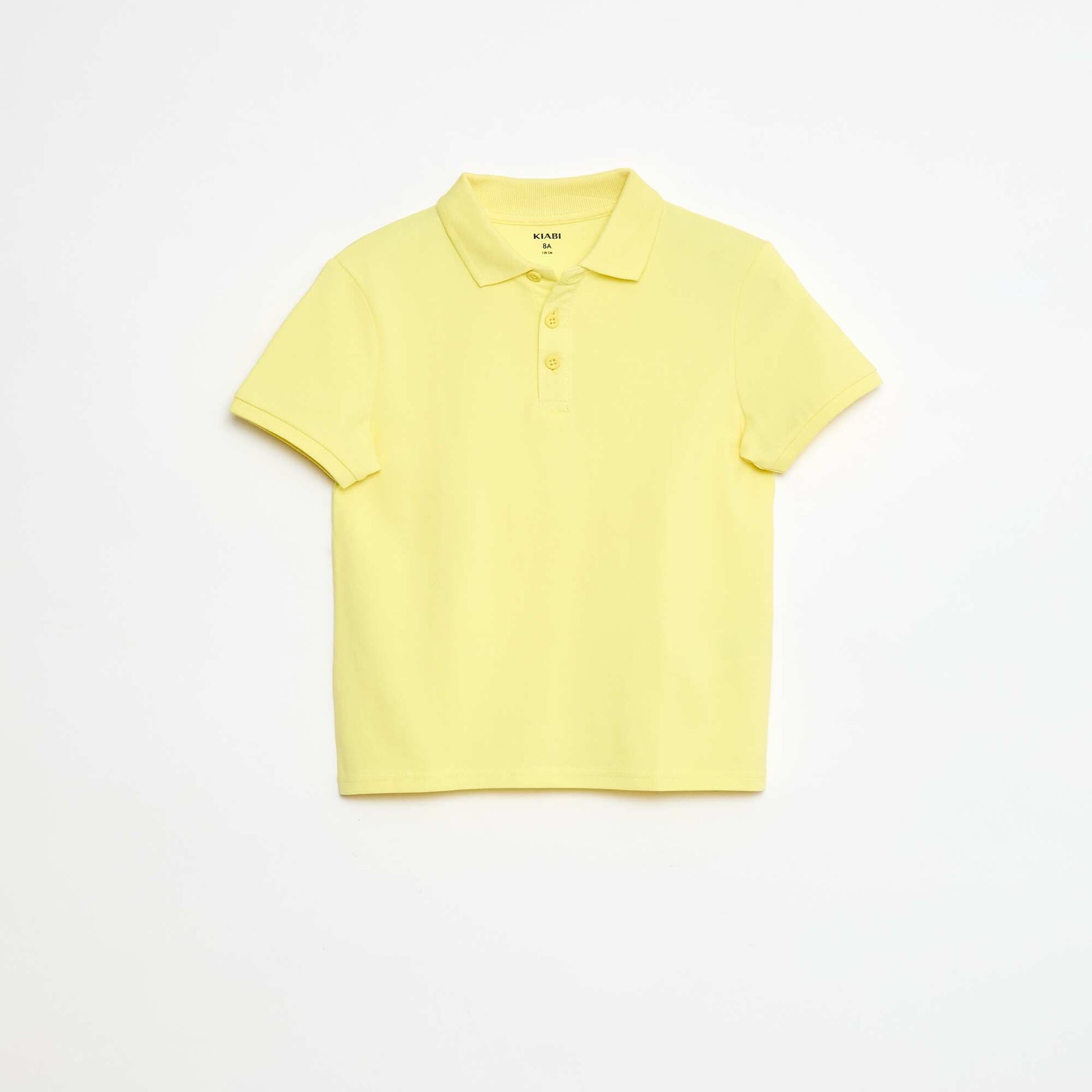 Polo uni en maille piquée JAUNE