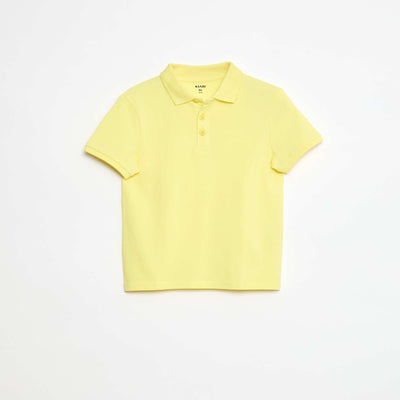 Polo uni en maille piquée JAUNE
