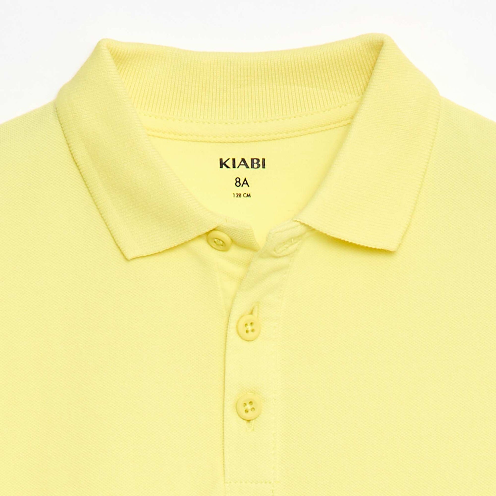 Polo uni en maille piquée JAUNE