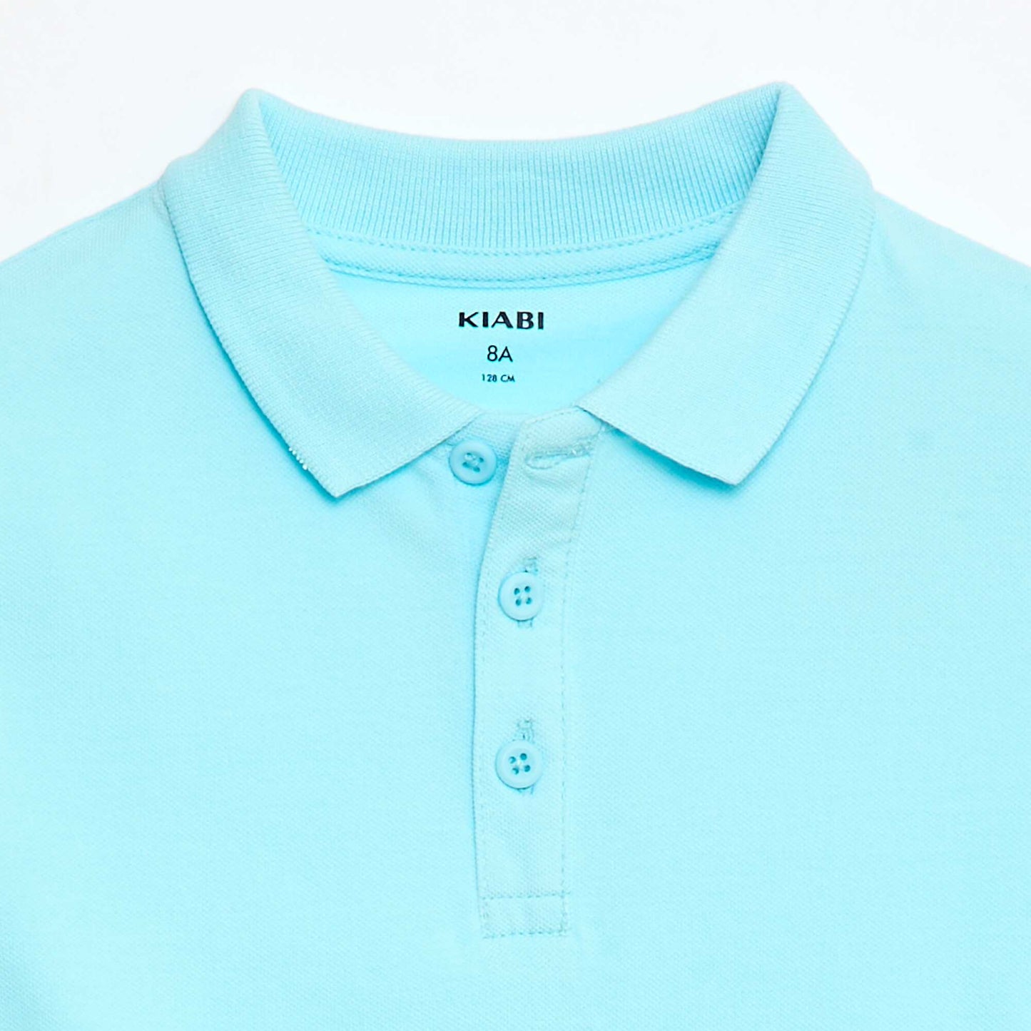 Polo uni en maille piquée BLEU