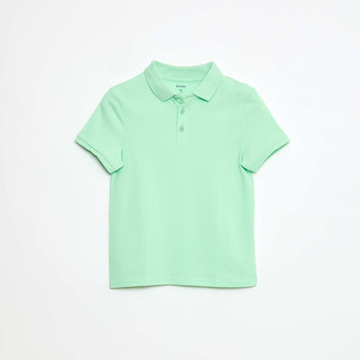 Polo uni en maille piquée VERT