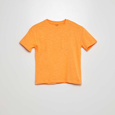 T-shirt oversize uni avec poche ORANGE