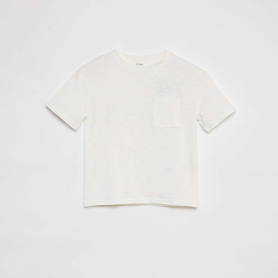T-shirt oversize uni avec poche BLANC