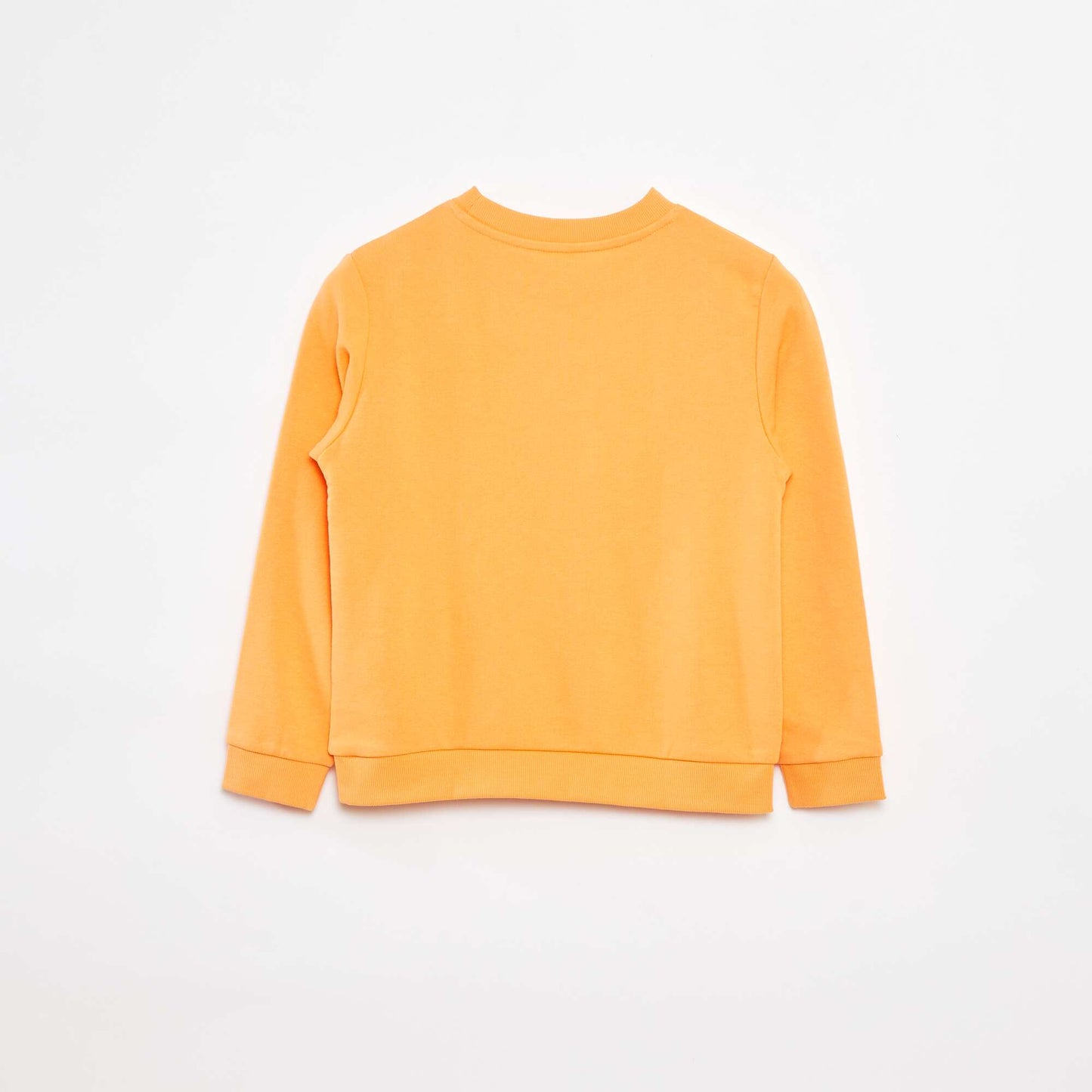 Sweat uni à col rond en french terry ORANGE