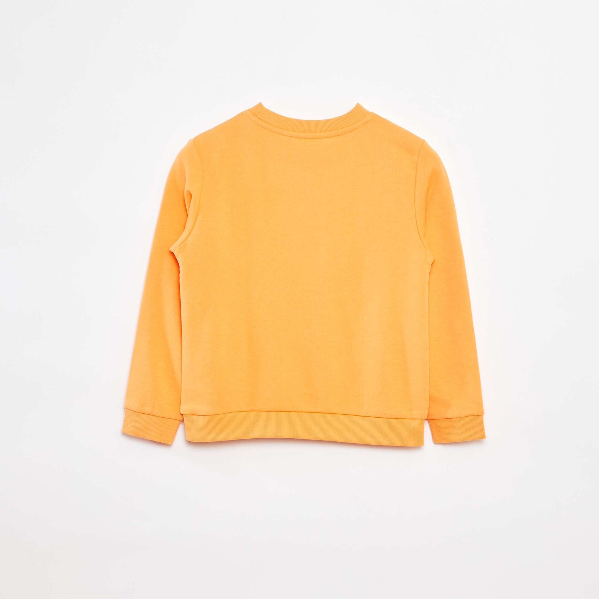 Sweat uni à col rond en french terry ORANGE