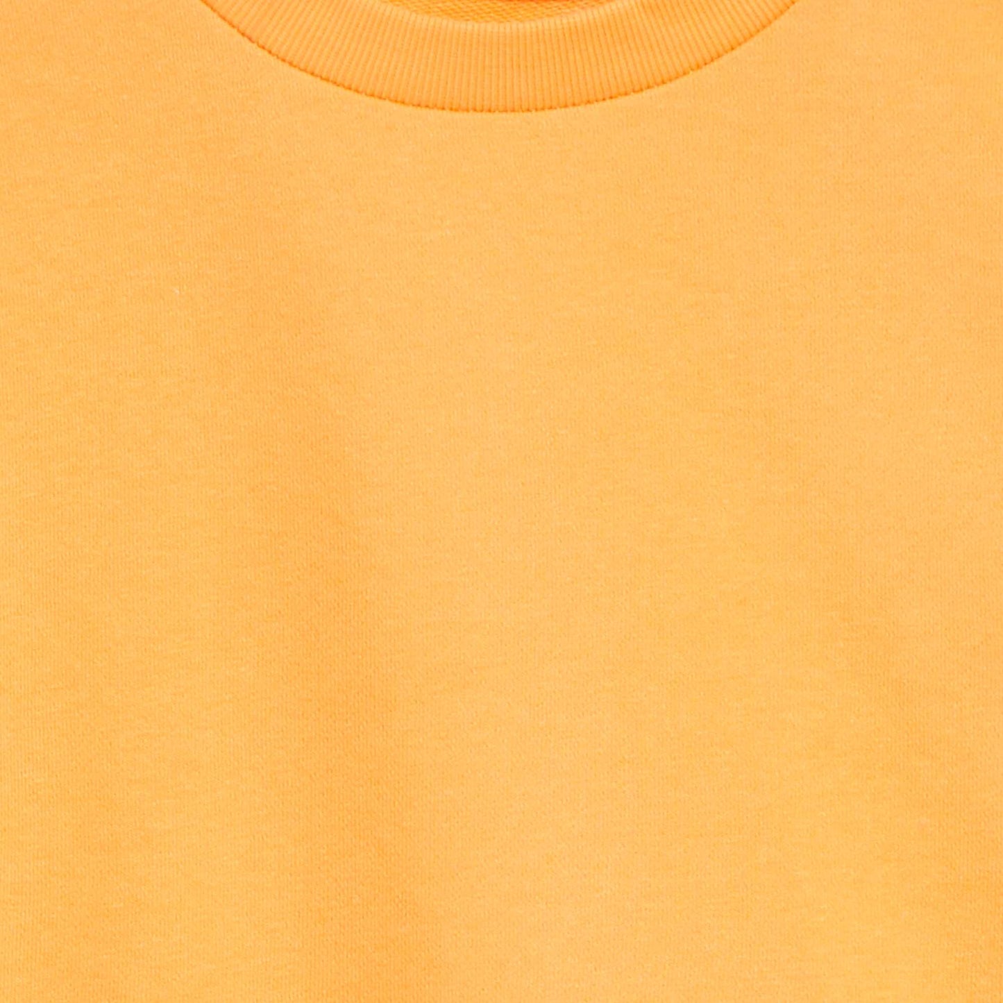 Sweat uni à col rond en french terry ORANGE
