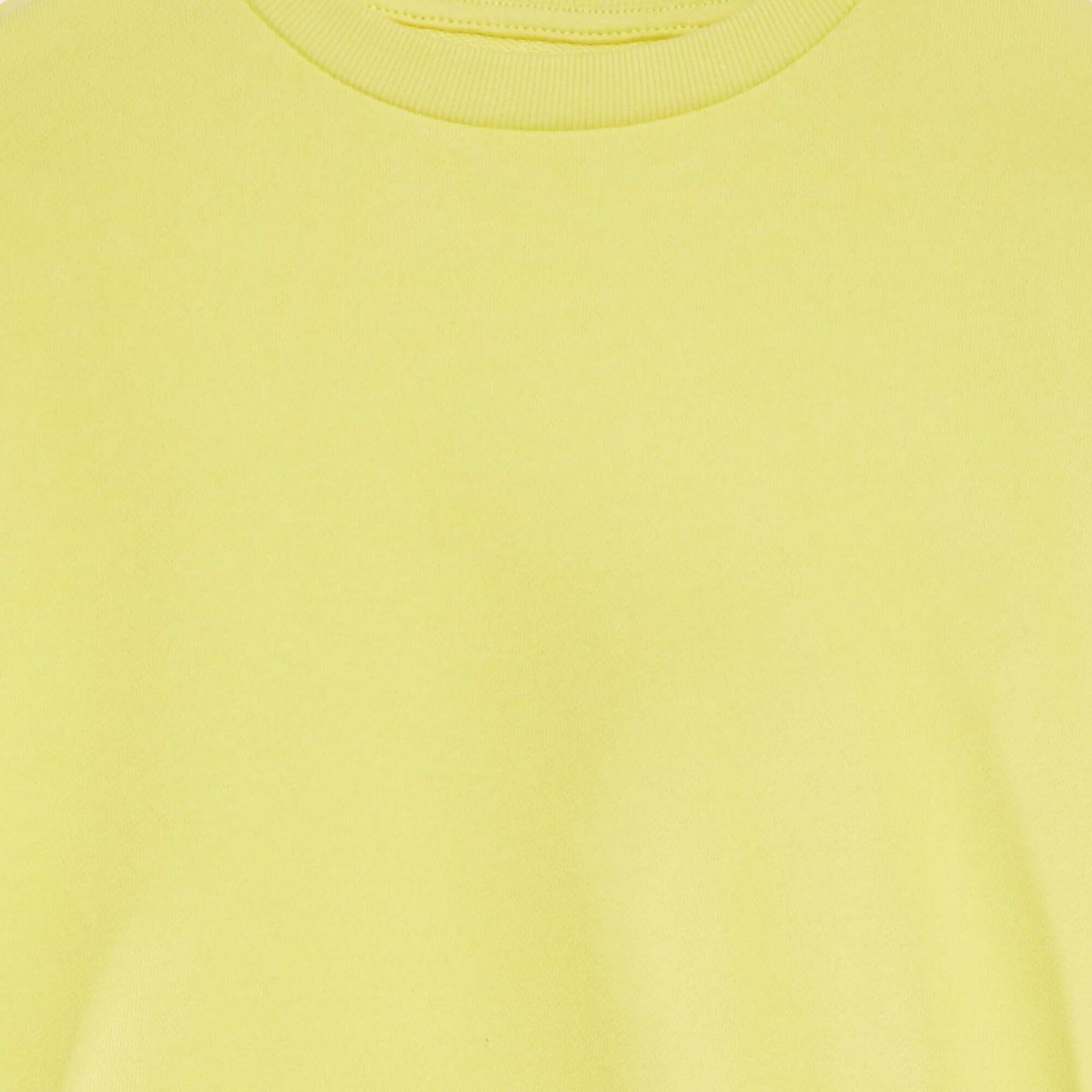 Sweat uni à col rond en french terry JAUNE