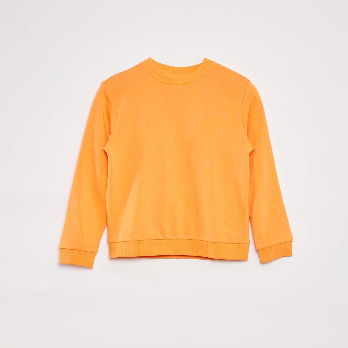 Sweat uni à col rond en french terry ORANGE