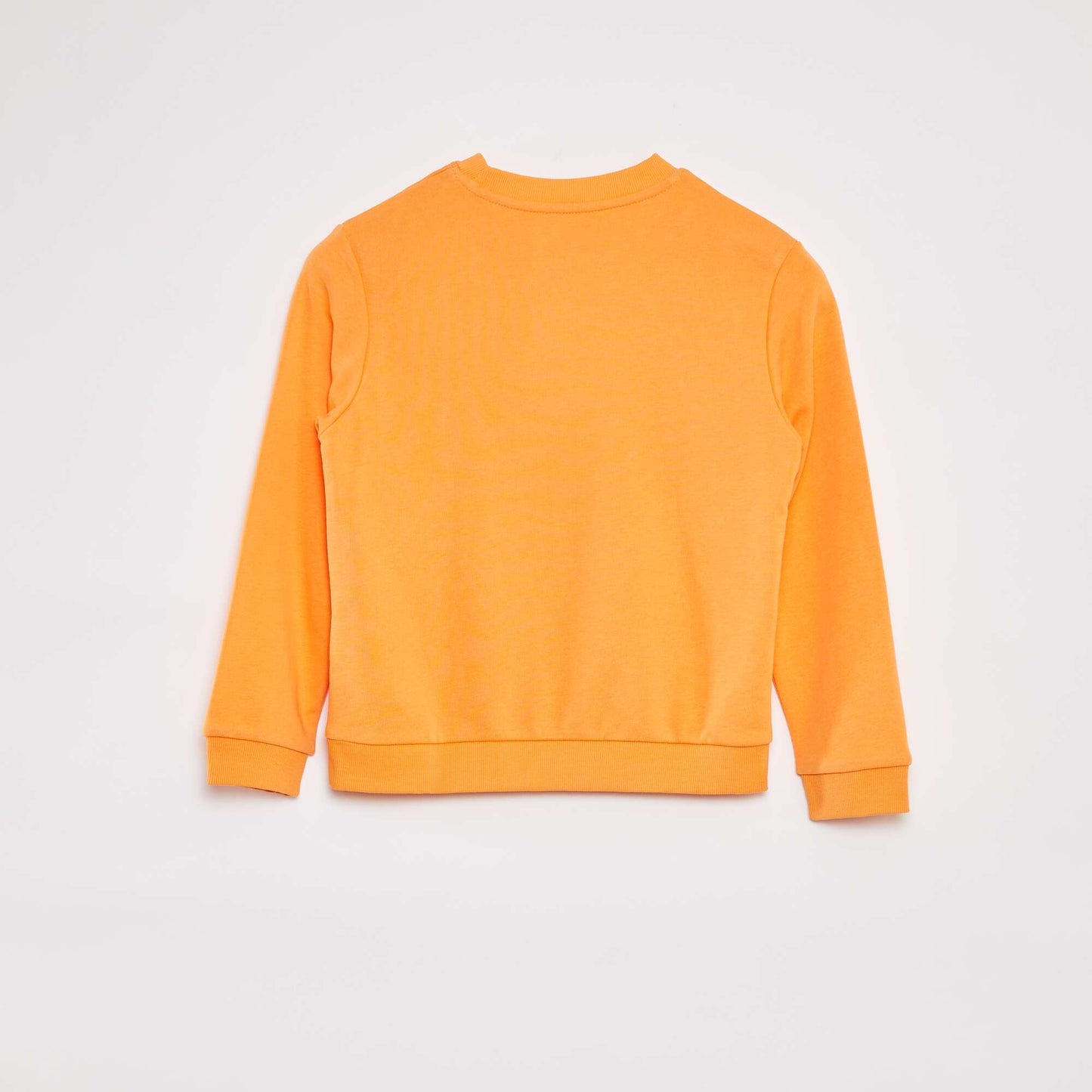 Sweat uni à col rond en french terry ORANGE