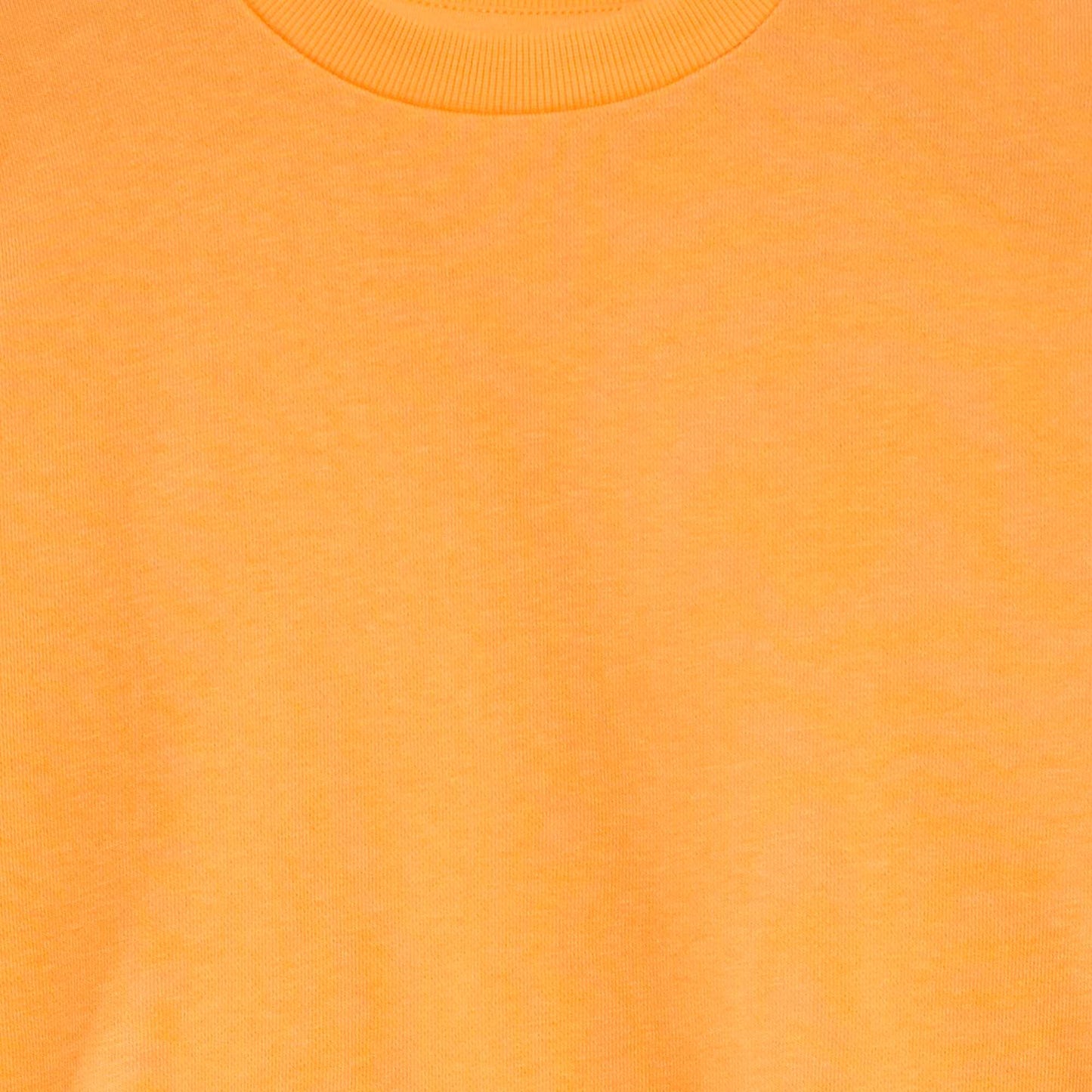 Sweat uni à col rond en french terry ORANGE