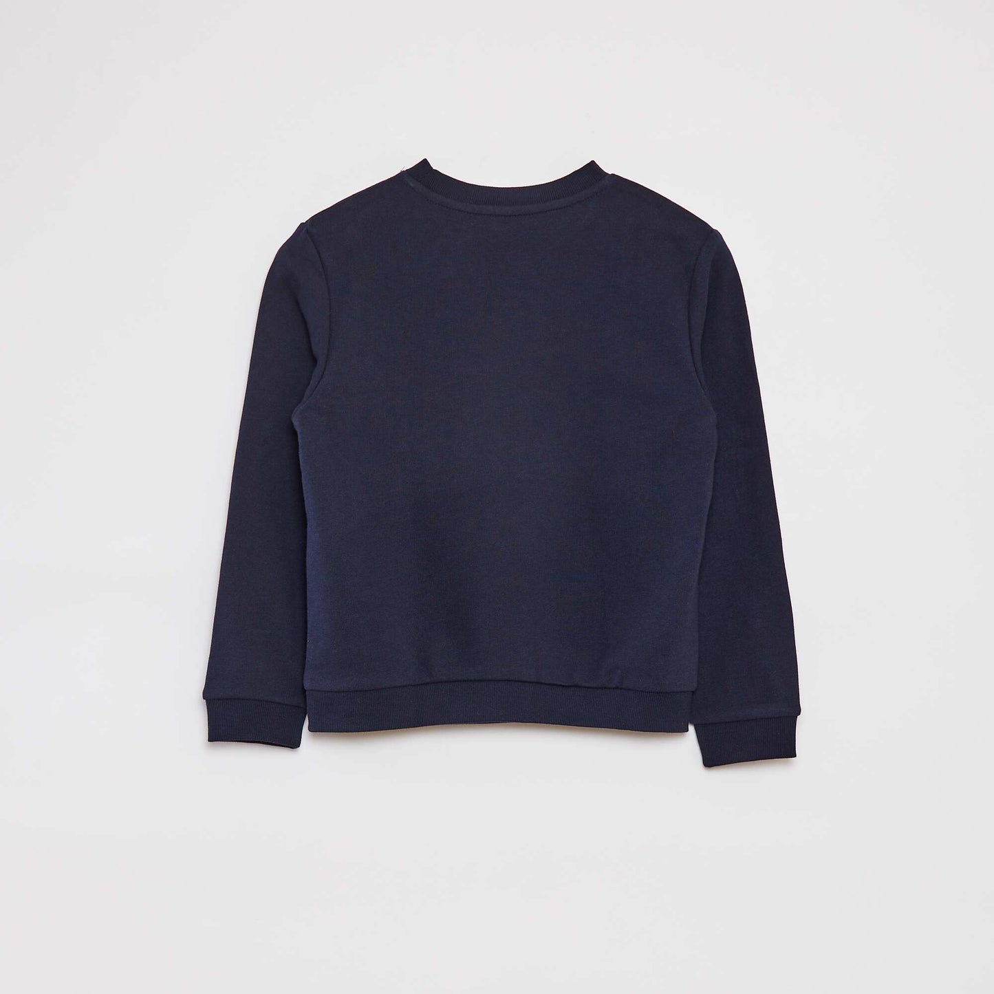 Sweat uni à col rond en french terry BLEU