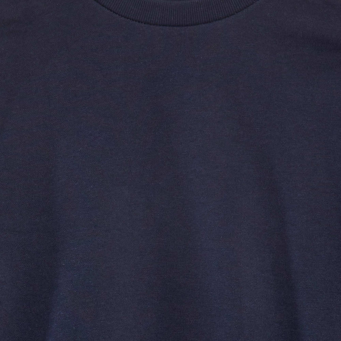 Sweat uni à col rond en french terry BLEU