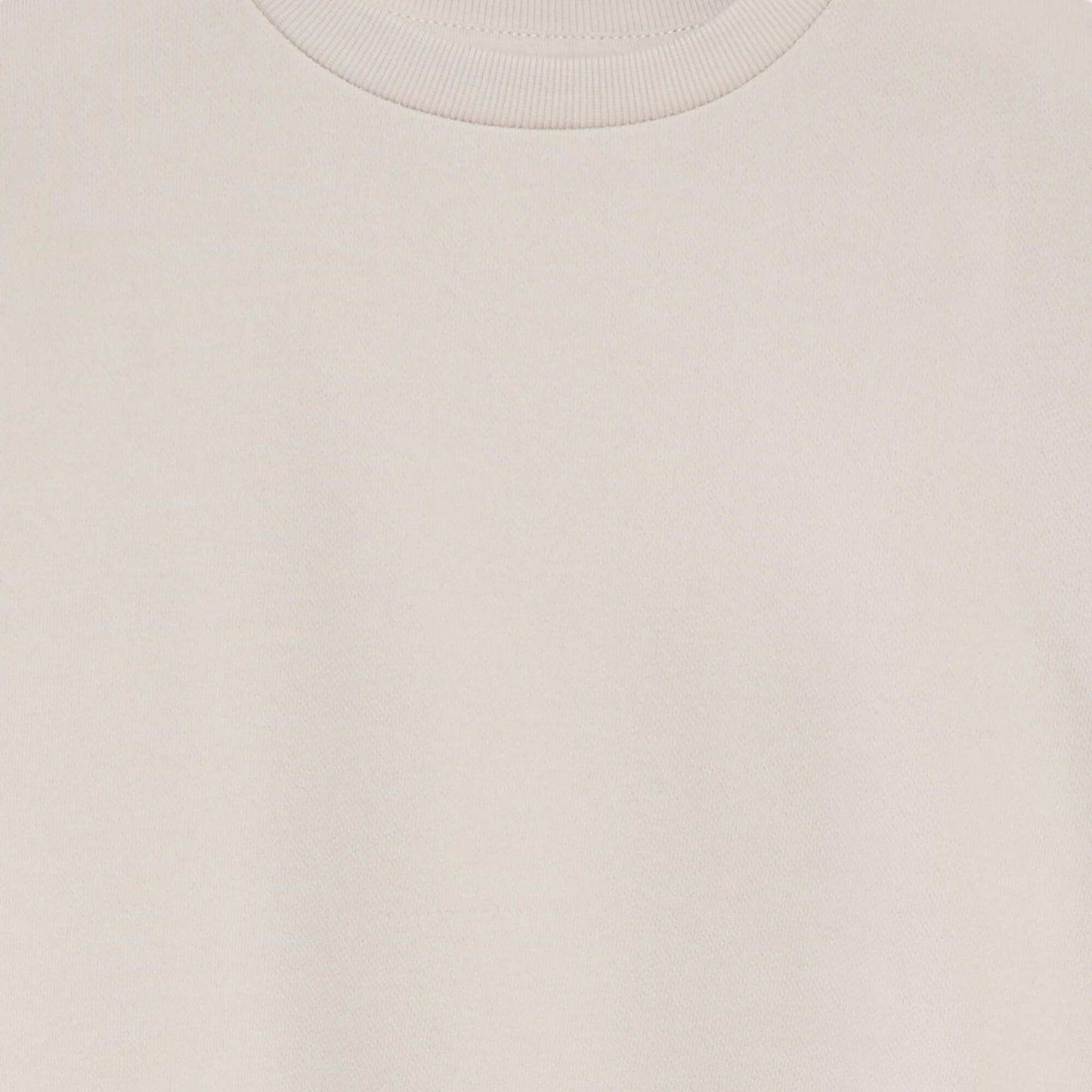 Sweat uni à col rond en french terry BEIGE