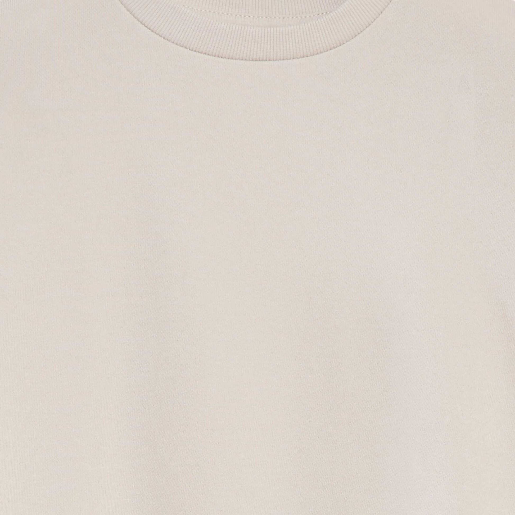Sweat uni à col rond en french terry BEIGE