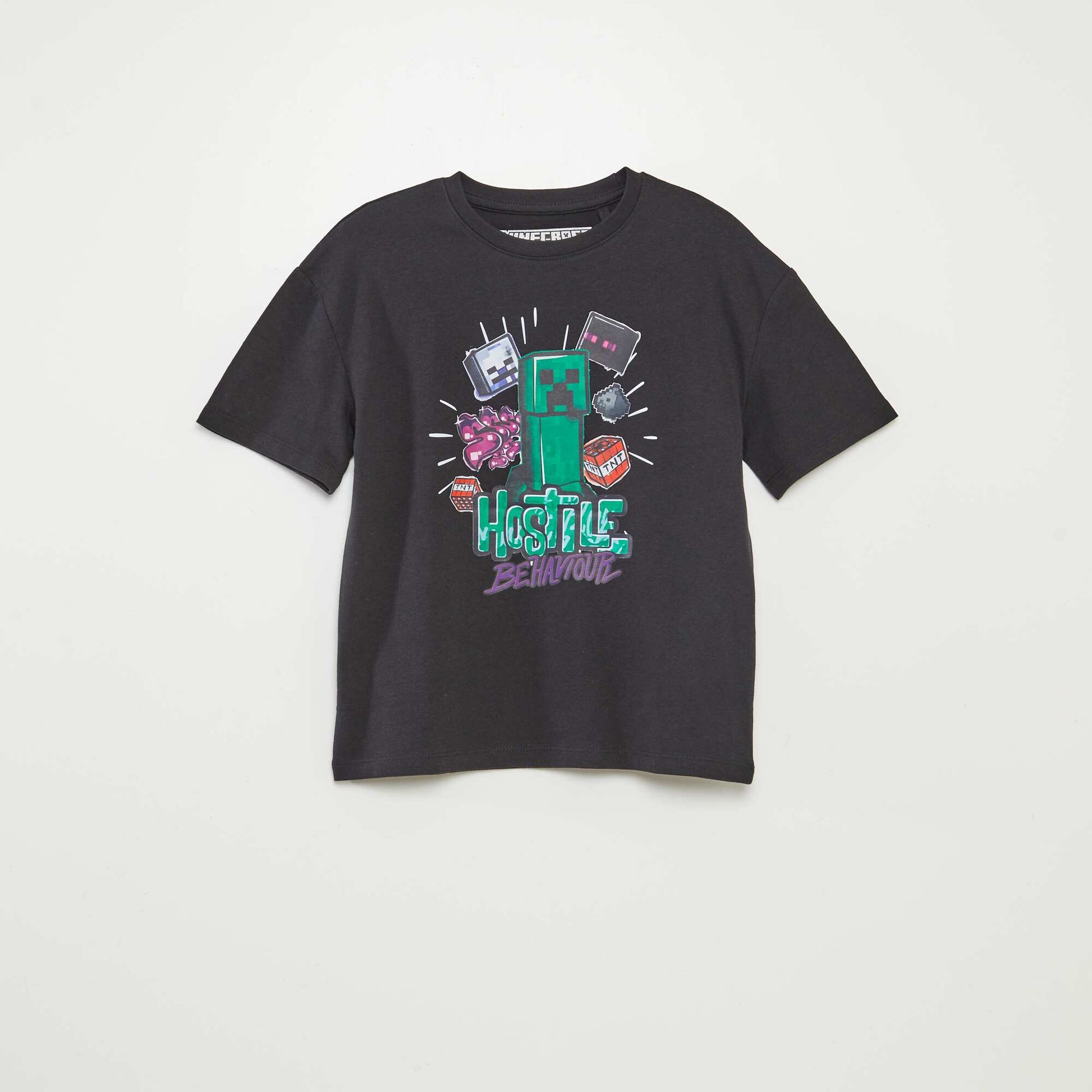 T-shirt à manches courtes 'Minecraft' NOIR
