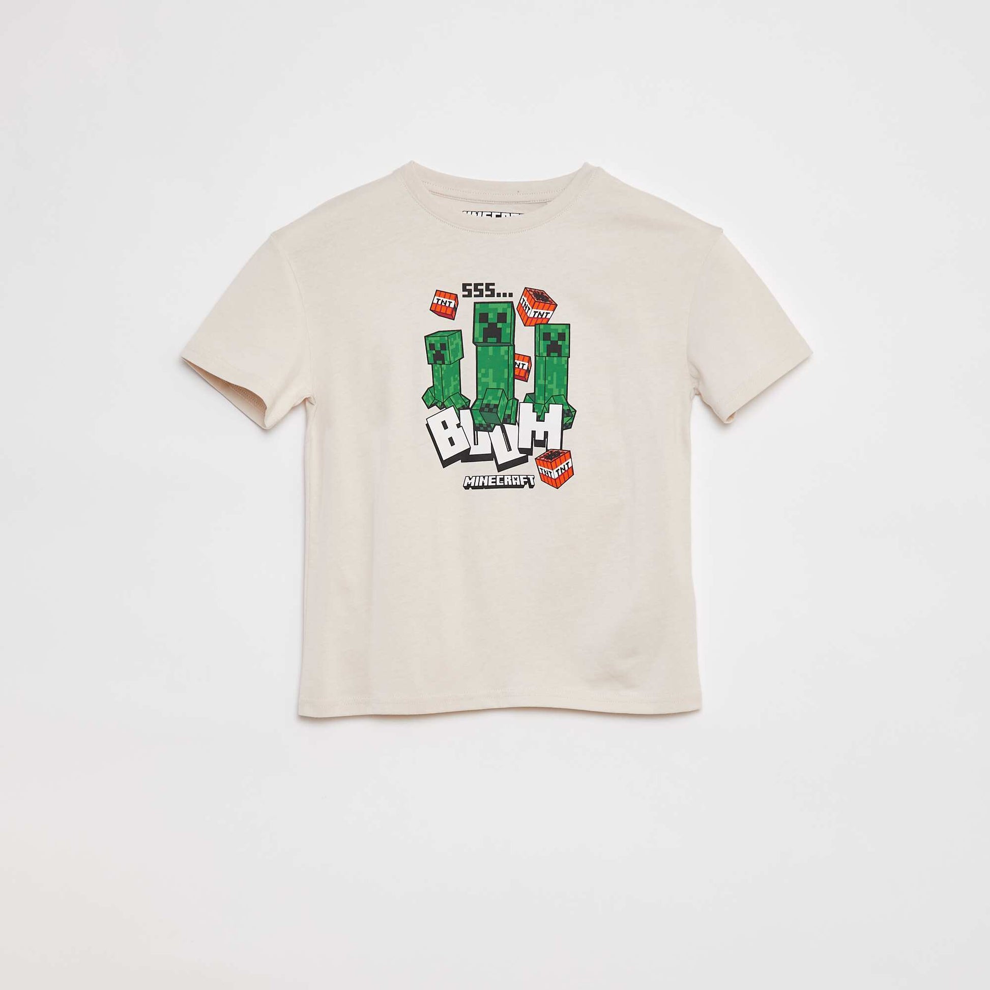 T-shirt à manches courtes 'Minecraft' BLANC