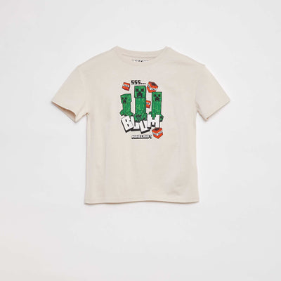 T-shirt à manches courtes 'Minecraft' BLANC