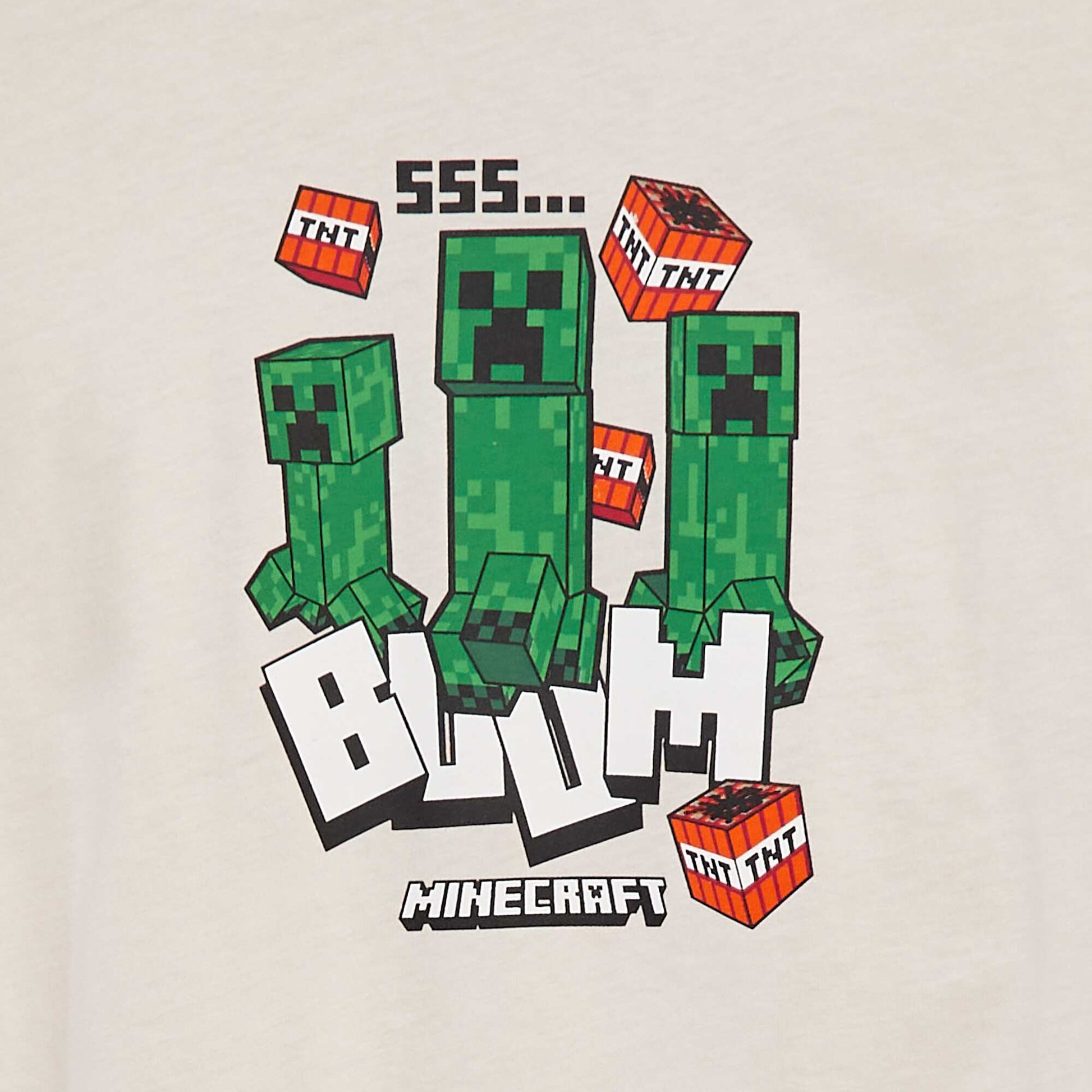 T-shirt à manches courtes 'Minecraft' BLANC