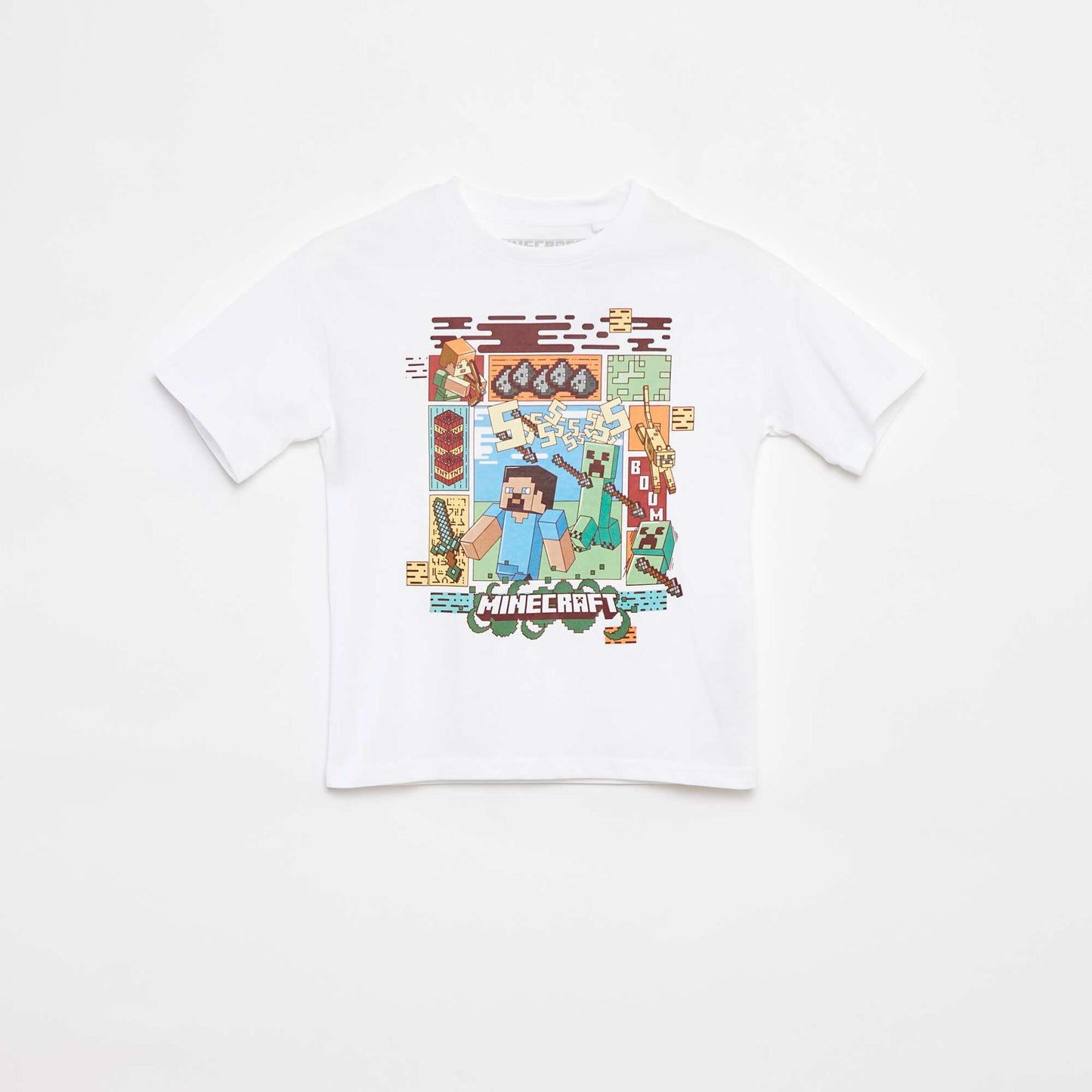 T-shirt à manches courtes 'Minecraft' BLANC