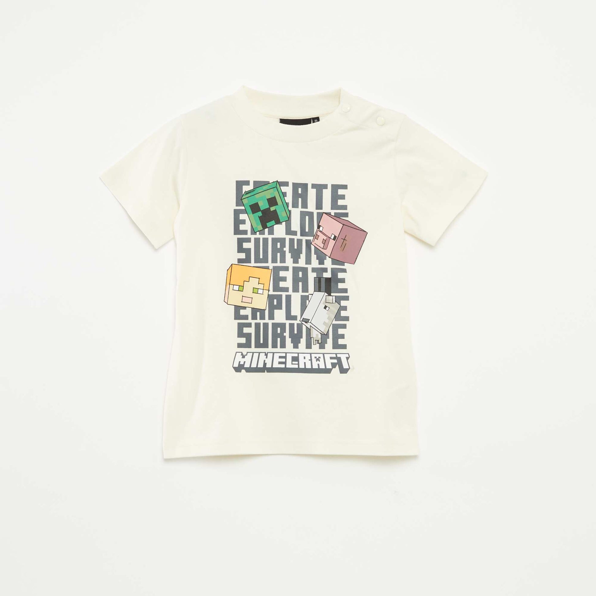 T-shirt à manches courtes 'Minecraft' - So Easy BLANC