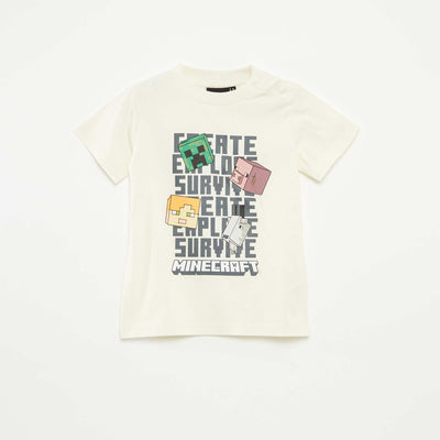 T-shirt à manches courtes 'Minecraft' - So Easy BLANC