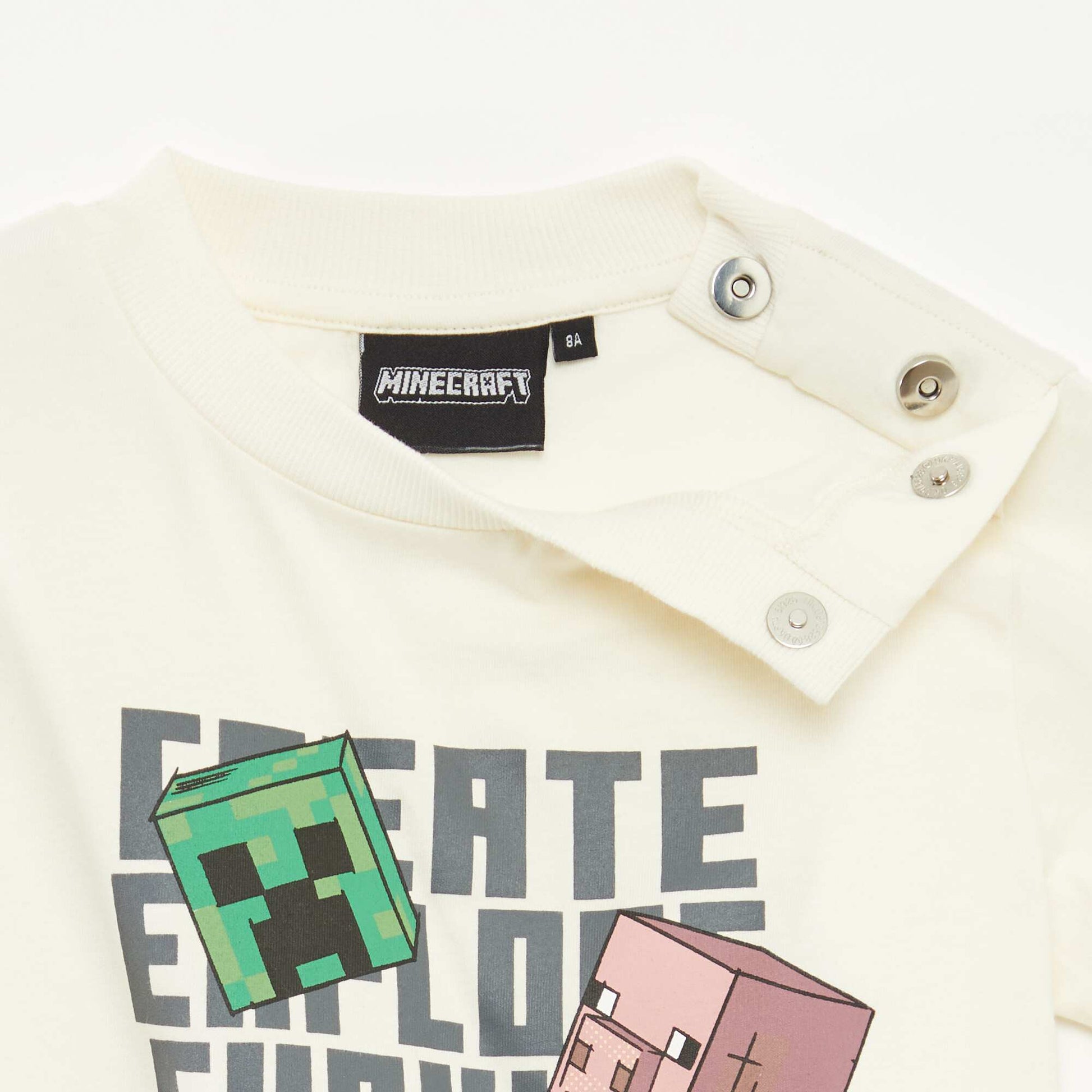 T-shirt à manches courtes 'Minecraft' - So Easy BLANC