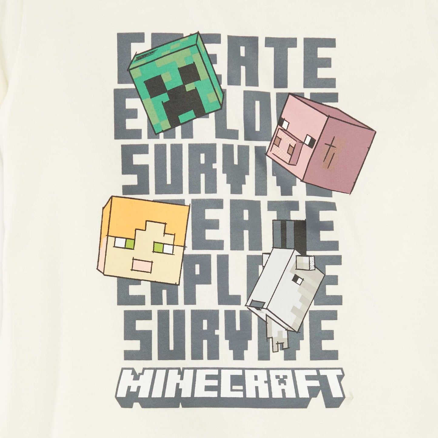 T-shirt à manches courtes 'Minecraft' - So Easy BLANC