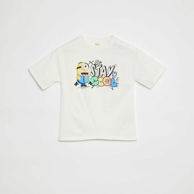 Tee-shirt imprimé 'Les Minions' manches courtes - So Easy BLANC
