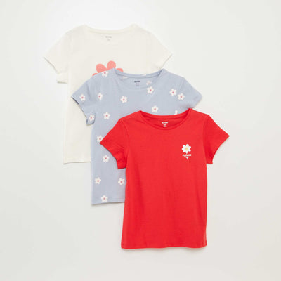 Lot de 3 t-shirts manches courtes BLANC/ROUGE