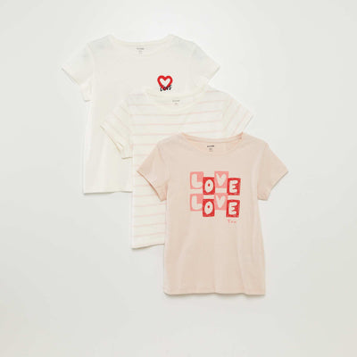 Lot de 3 t-shirts manches courtes ROSE