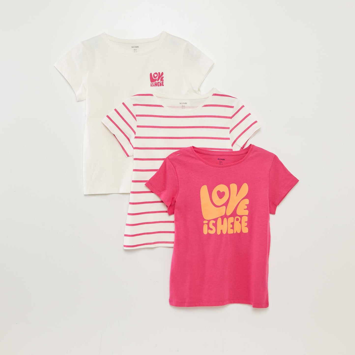 Lot de 3 t-shirts manches courtes ROSE