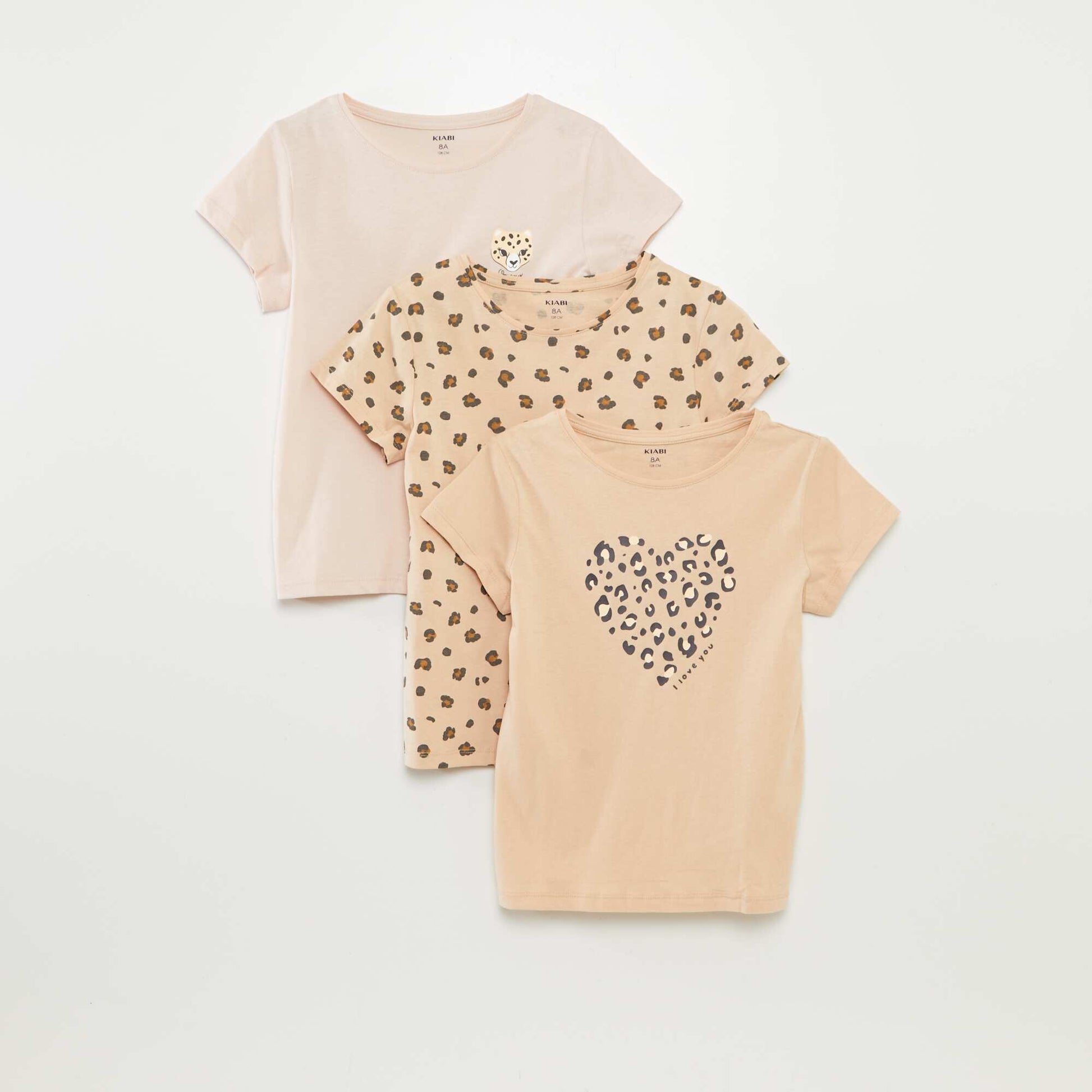 Lot de 3 t-shirts manches courtes BEIGE