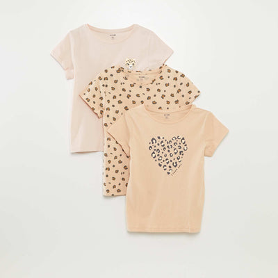 Lot de 3 t-shirts manches courtes BEIGE