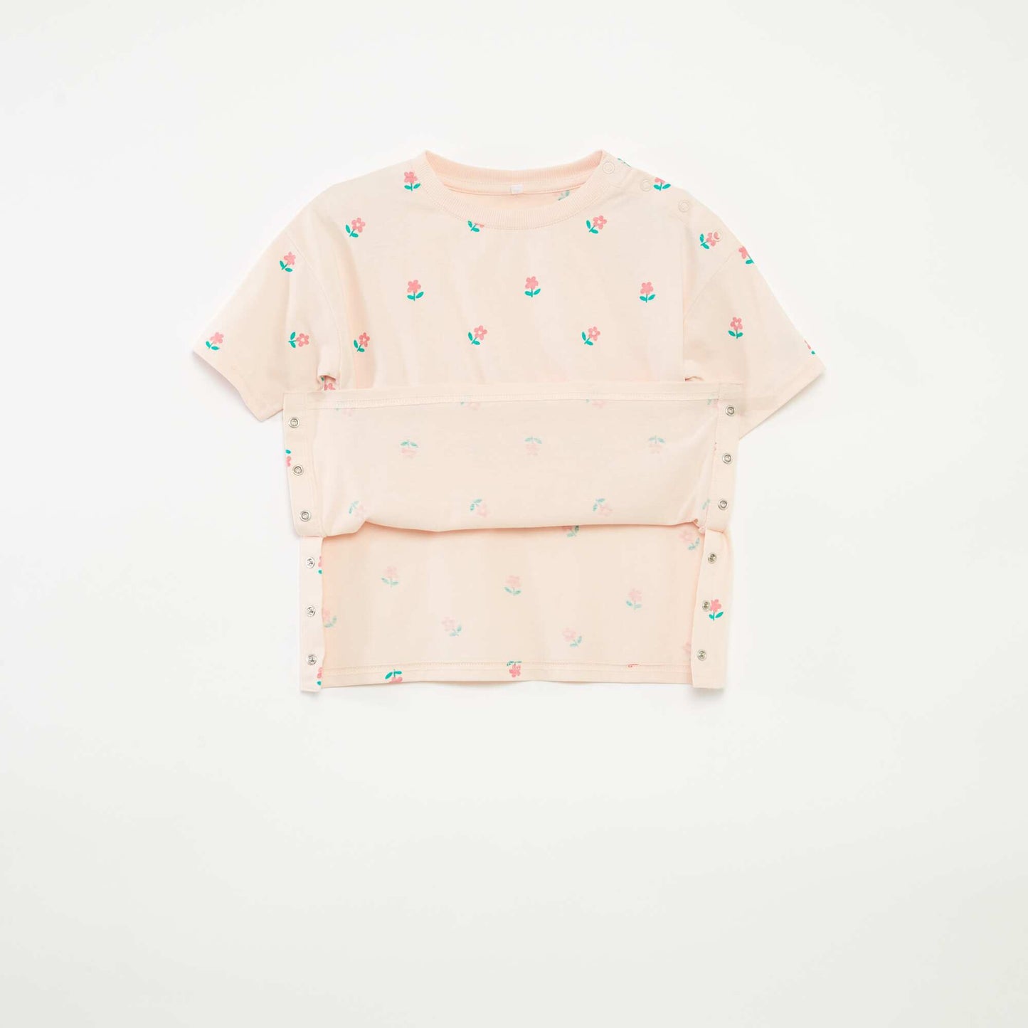 T-shirt à motif ouverture pressionnée à l'épaule - So Easy ROSE