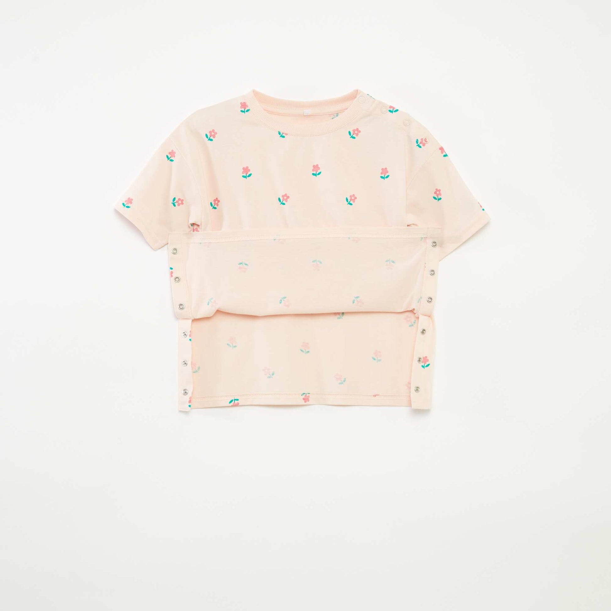 T-shirt à motif ouverture pressionnée à l'épaule - So Easy ROSE