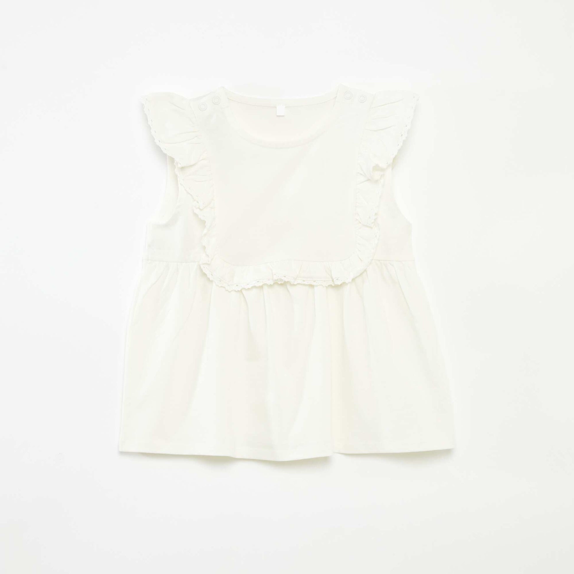 T-shirt sans manches avec volants - So Easy BLANC
