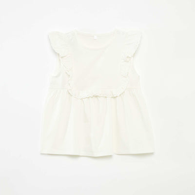 T-shirt sans manches avec volants - So Easy BLANC