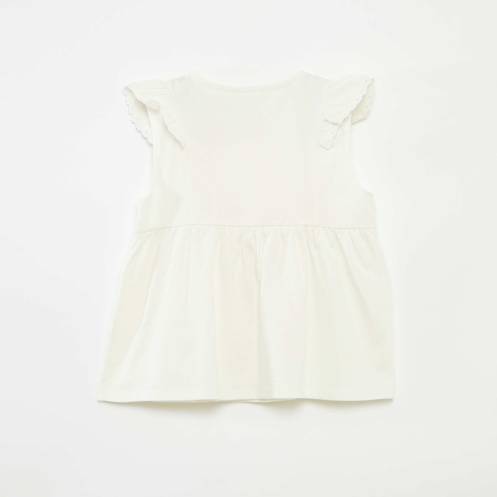 T-shirt sans manches avec volants - So Easy BLANC