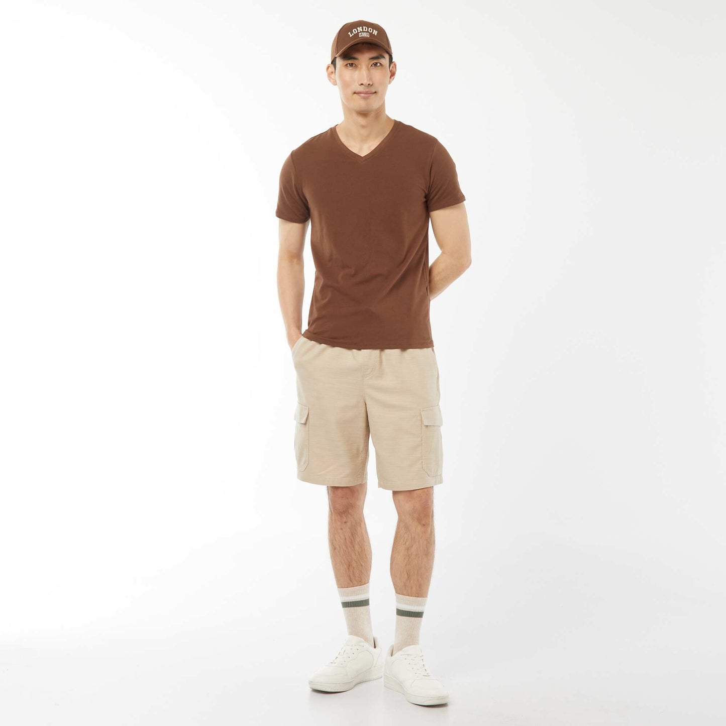 Tee-shirt regular stretch MARRON