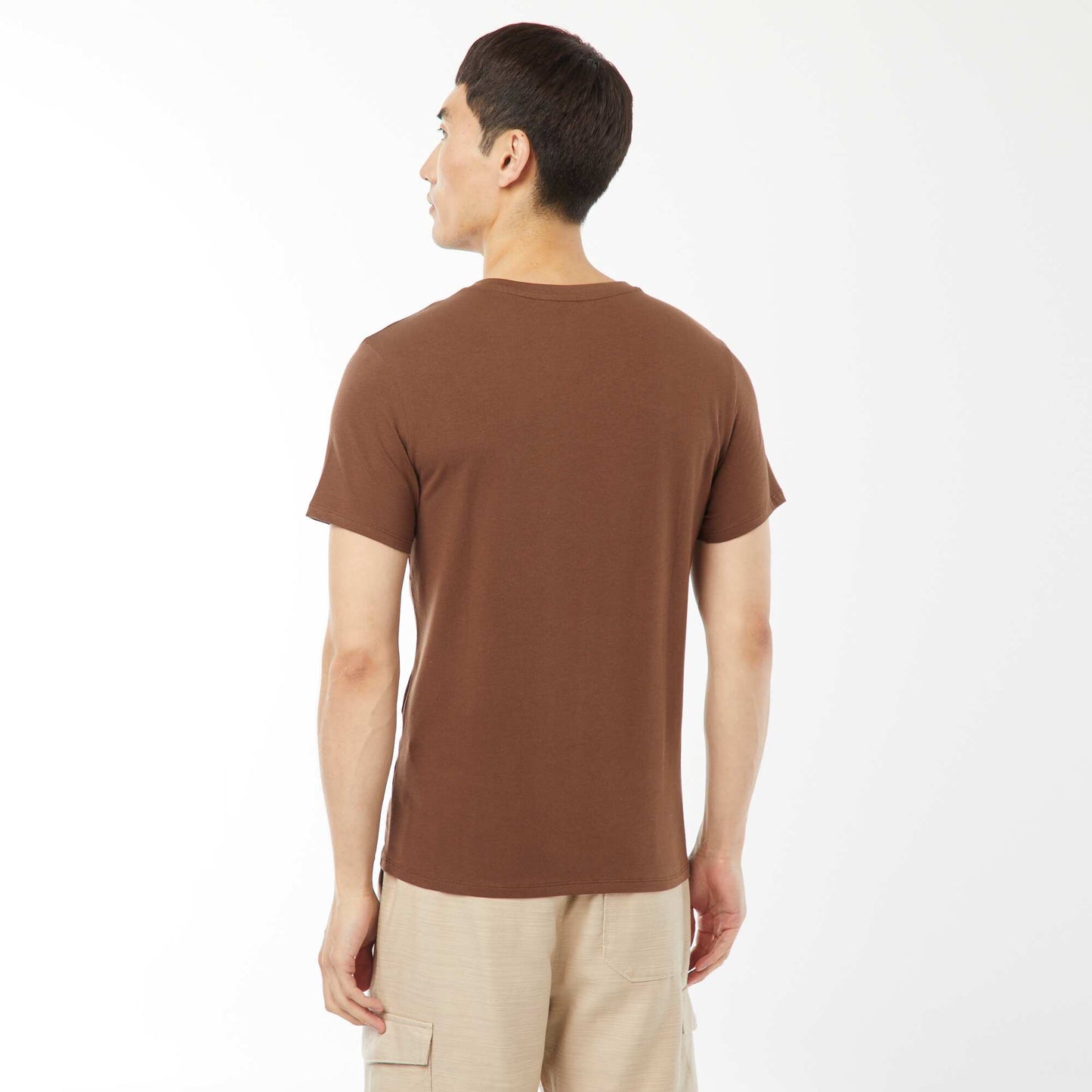 Tee-shirt regular stretch MARRON