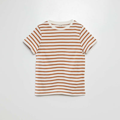 T-shirt manches courtes à motif MARRON